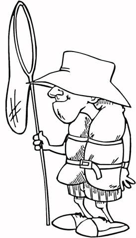 Old Fisher Coloring Page